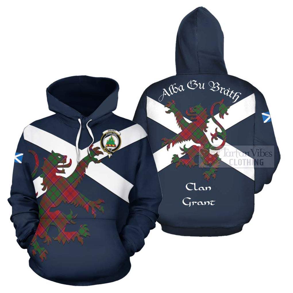 Tartan Vibes Clothing Grant Tartan Lion Rampant Hoodie – Proudly Display Your Heritage with Alba Gu Brath and Clan Name