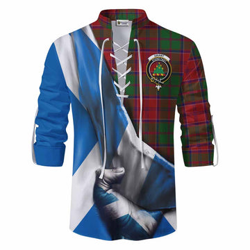 Grant Tartan Ghillie Kilt Shirt with Family Crest Scotland Patriotic Style