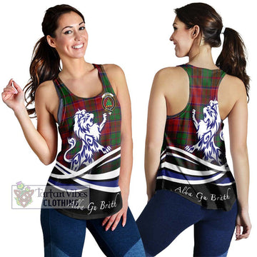 Grant Tartan Women's Racerback Tanks with Alba Gu Brath Regal Lion Emblem