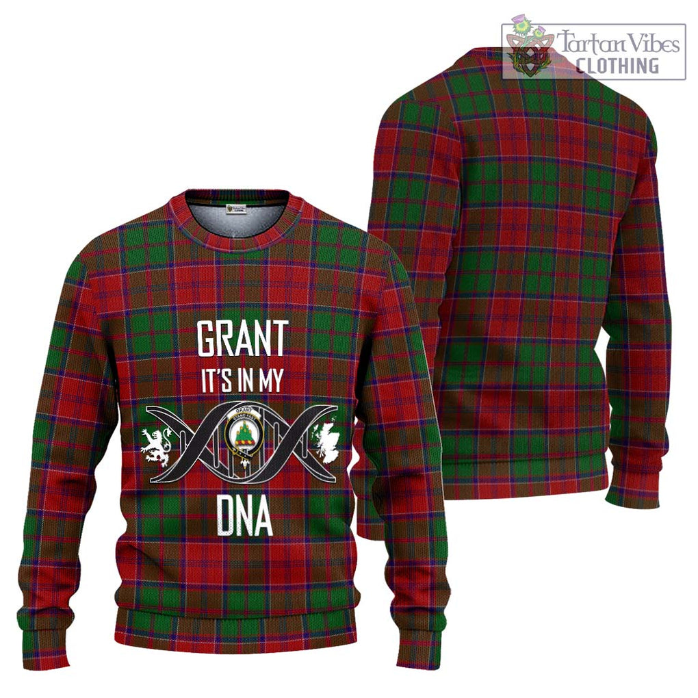 Grant Tartan Knitted Sweater with Family Crest DNA In Me Style Unisex - Tartanvibesclothing Shop