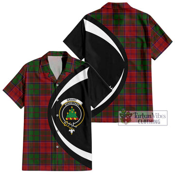 Grant Tartan Short Sleeve Button Up with Family Crest Circle Style