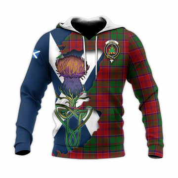 Grant Tartan Family Crest Knitted Hoodie Scottish Thistle Celtic Inspired Unisex Knitted Pullover Hoodie - Tartan Vibes Clothing