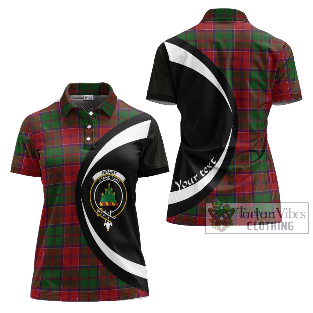 Grant Tartan Women's Polo Shirt with Family Crest Circle Style Women - Tartan Vibes Clothing