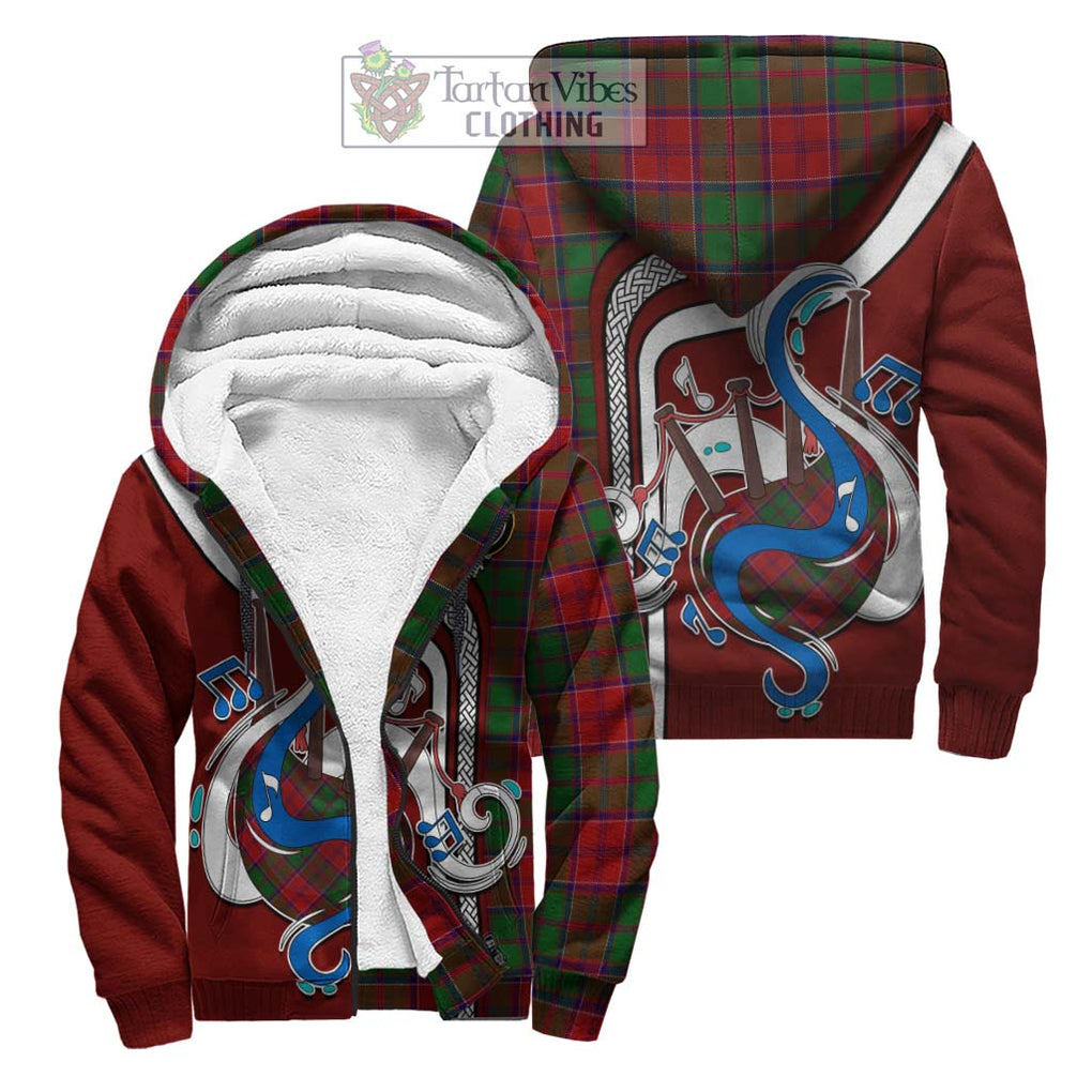 Grant Tartan Sherpa Hoodie with Epic Bagpipe Style Unisex S - Tartanvibesclothing Shop