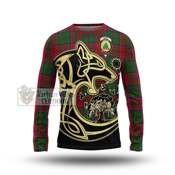 Grant Tartan Long Sleeve T-Shirt with Family Crest Celtic Wolf Style