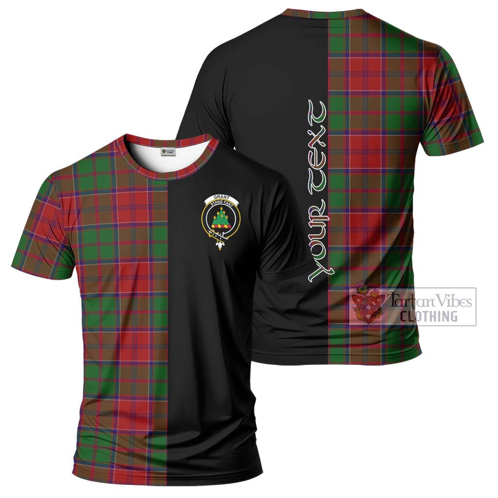 Grant Tartan T-Shirt with Family Crest and Half Of Me Style Kid's Shirt - Tartanvibesclothing Shop