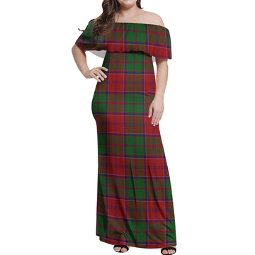 Grant Tartan Off Shoulder Long Dress