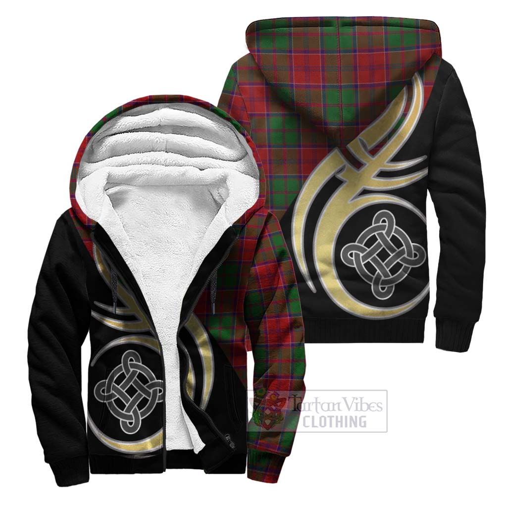 Grant Tartan Sherpa Hoodie with Family Crest and Celtic Symbol Style Unisex S - Tartan Vibes Clothing