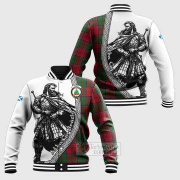 Grant Tartan Clan Crest Baseball Jacket with Highlander Warrior Celtic Style