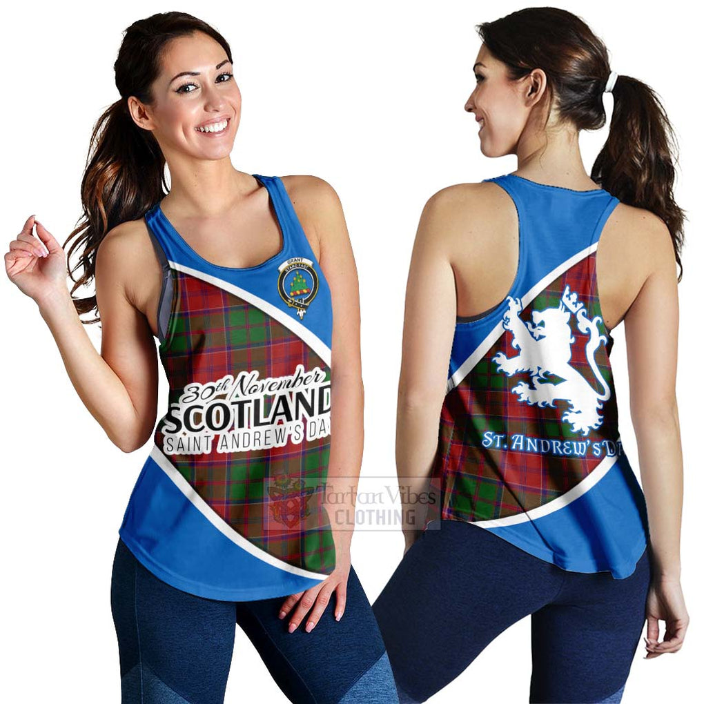 Tartan Vibes Clothing Grant Family Crest Tartan Women's Racerback Tanks Celebrate Saint Andrew's Day in Style