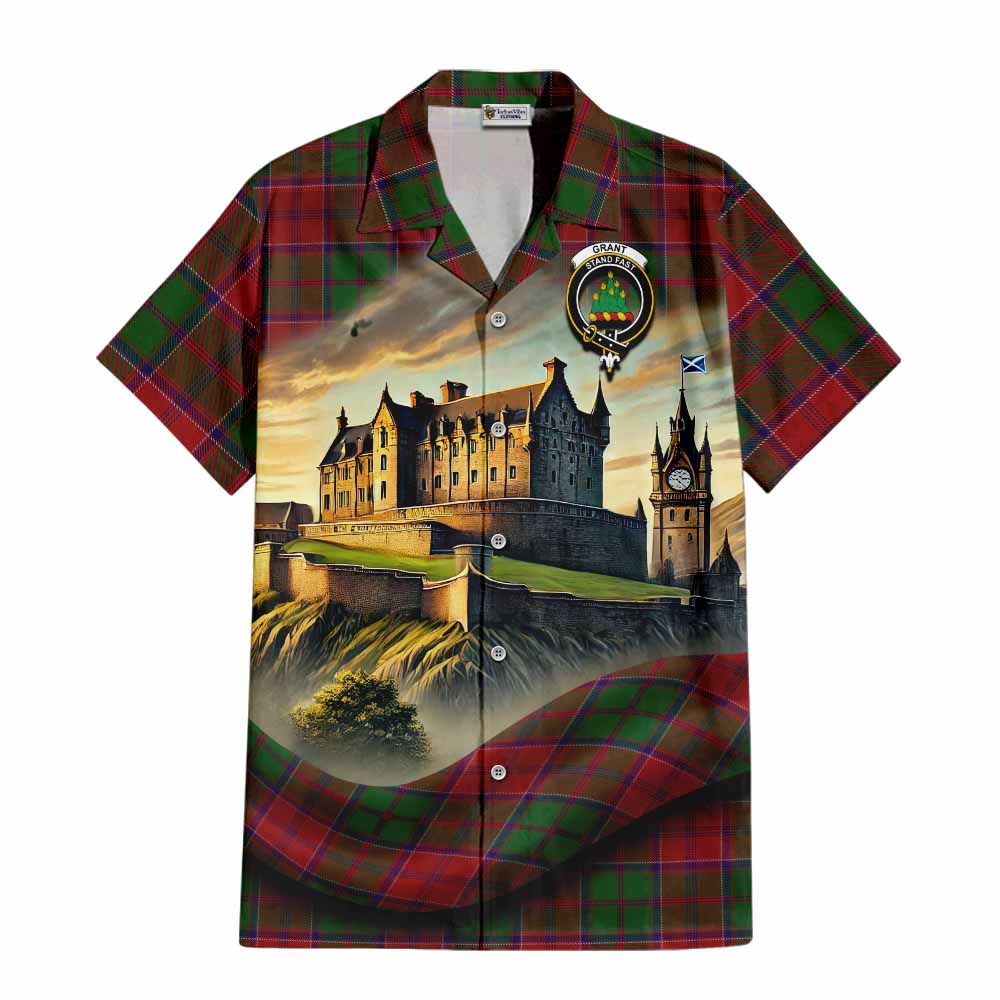 Grant Tartan Family Crest Hawaiian Shirt with Scottish Ancient Castle Style Kid - Tartan Vibes Clothing