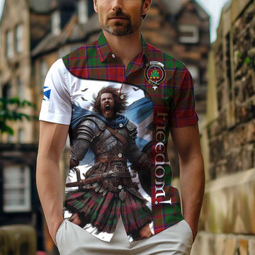 Grant Crest Tartan Short Sleeve Button Shirt Inspired by the Freedom of Scottish Warrior