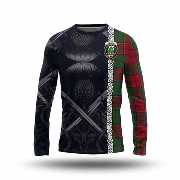 Grant Tartan Long Sleeve T-Shirt with Family Crest Cross Sword Thistle Celtic Vibes