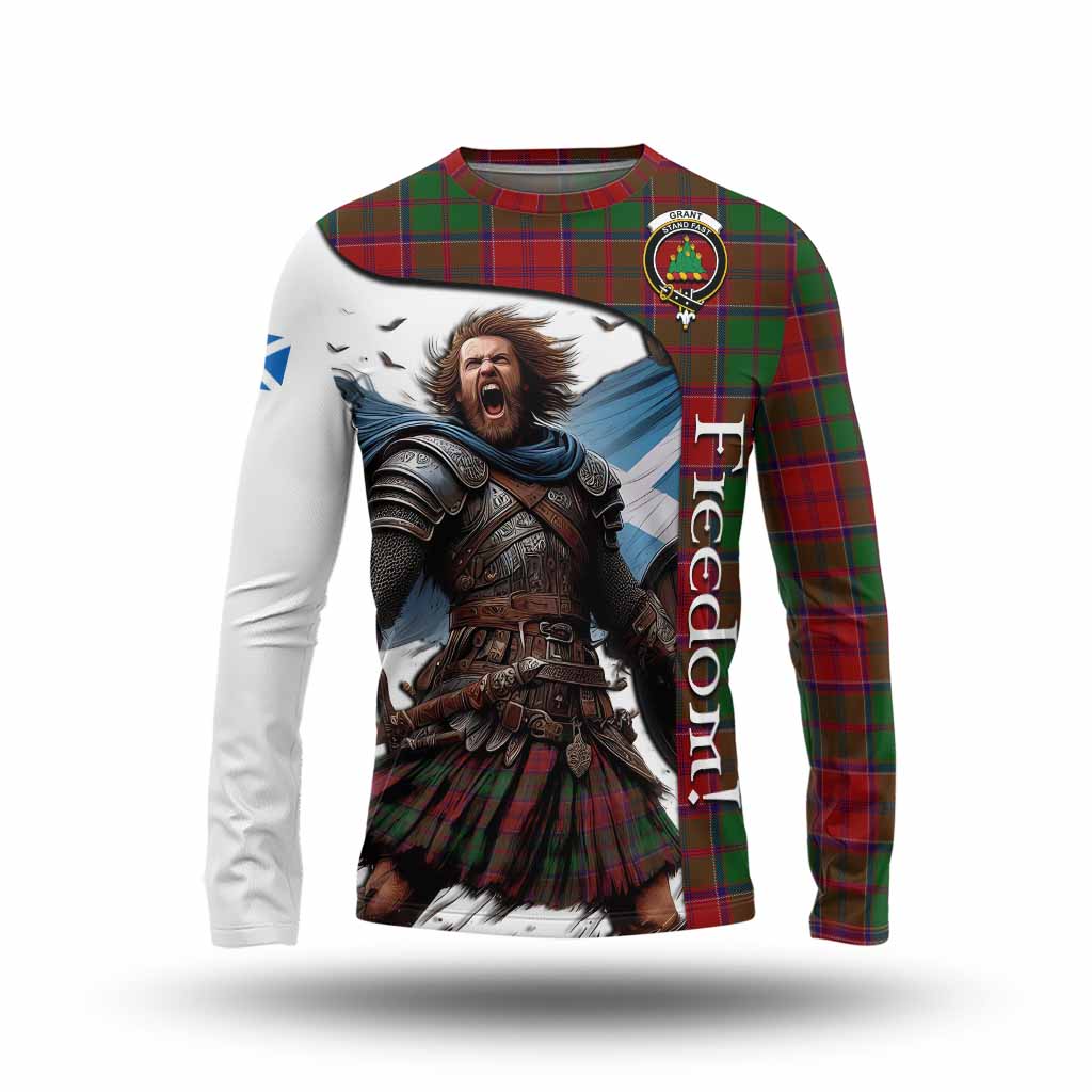 Tartan Vibes Clothing Grant Crest Tartan Long Sleeve T-Shirt Inspired by the Freedom of Scottish Warrior