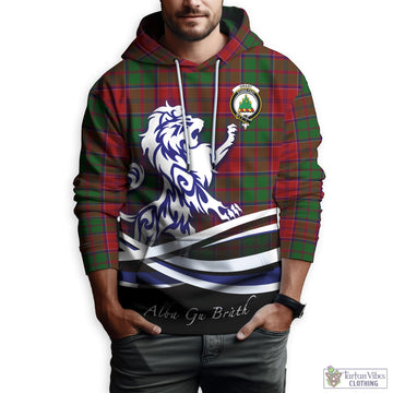 Grant Tartan Hoodie with Alba Gu Brath Regal Lion Emblem