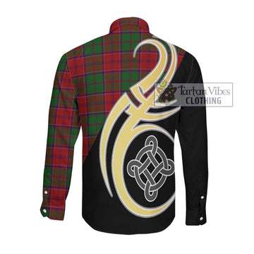 Grant Tartan Long Sleeve Button Shirt with Family Crest and Celtic Symbol Style