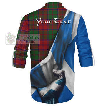 Grant Tartan Ghillie Kilt Shirt with Family Crest Scotland Patriotic Style