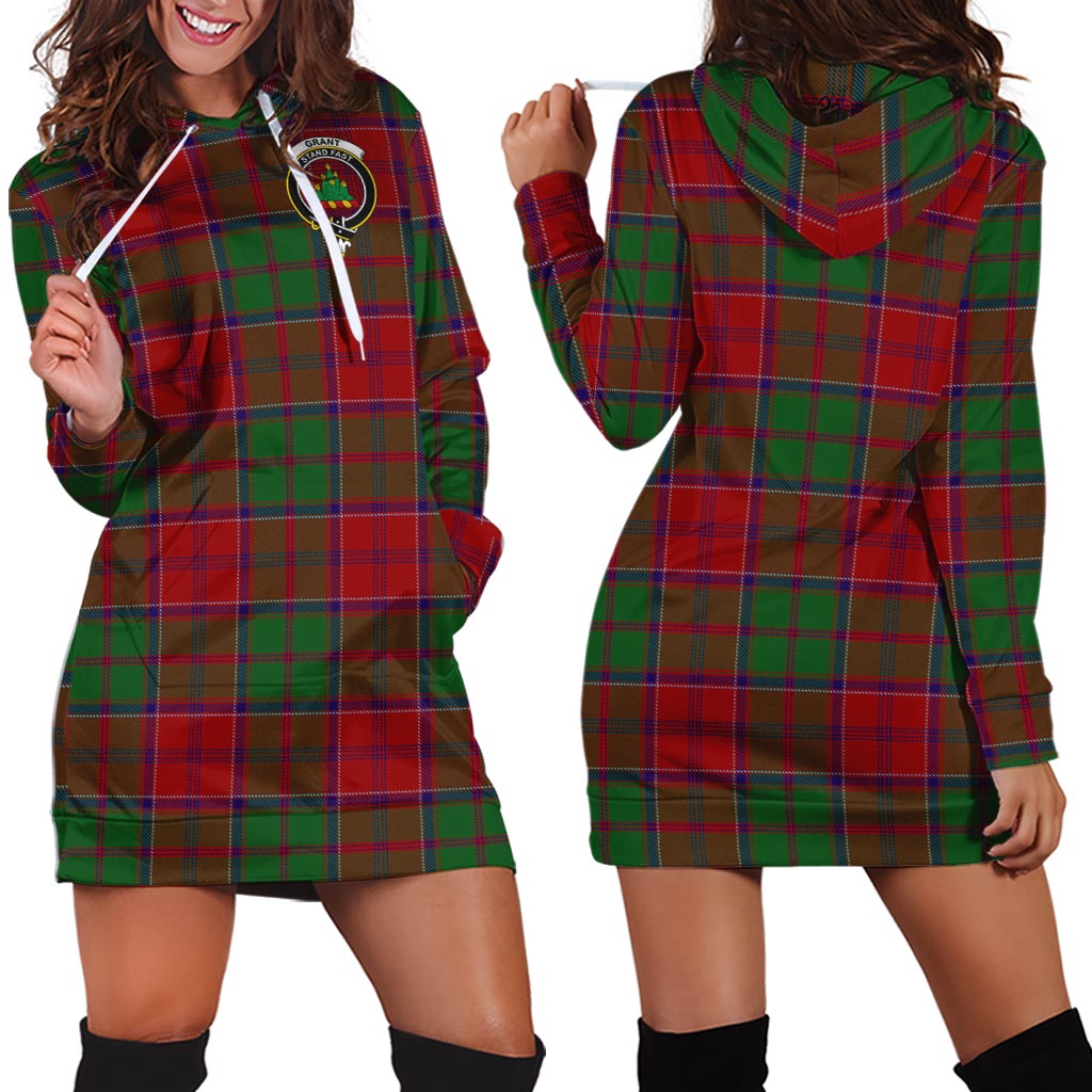 Grant Tartan Hoodie Dress with Family Crest - Tartan Vibes Clothing