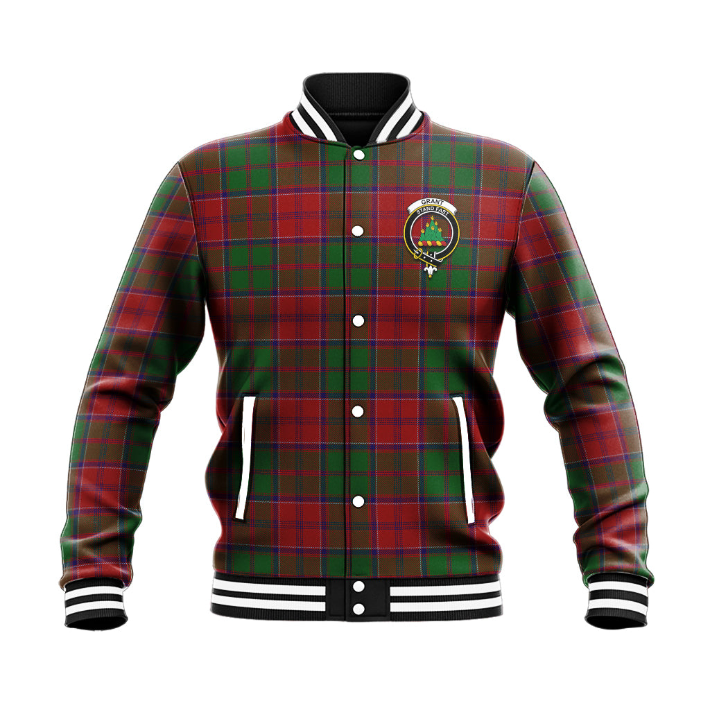 Grant Tartan Baseball Jacket with Family Crest - Tartan Vibes Clothing