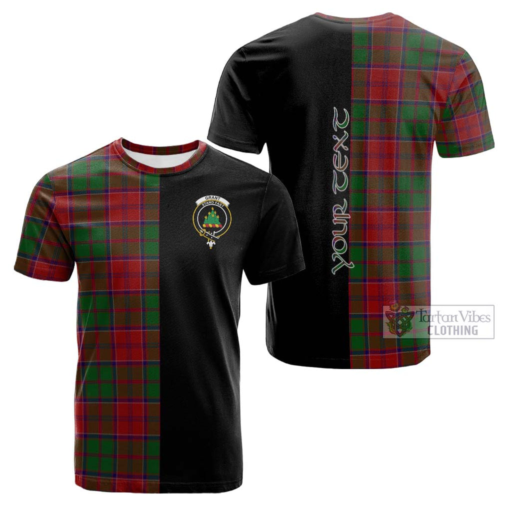 Tartan Vibes Clothing Grant Tartan Cotton T-shirt with Family Crest and Half Of Me Style