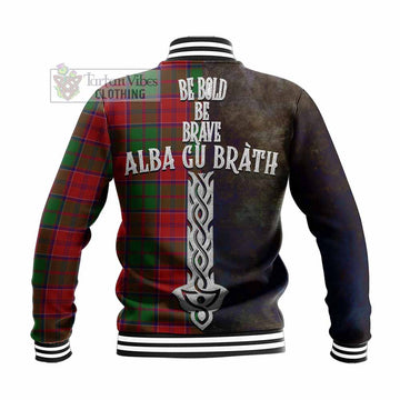 Grant Tartan Family Crest Baseball Jacket Alba Gu Brath Be Brave Lion Ancient Style - Tartan Vibes Clothing