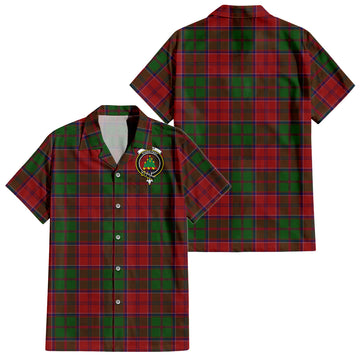 Grant Tartan Short Sleeve Button Down Shirt with Family Crest