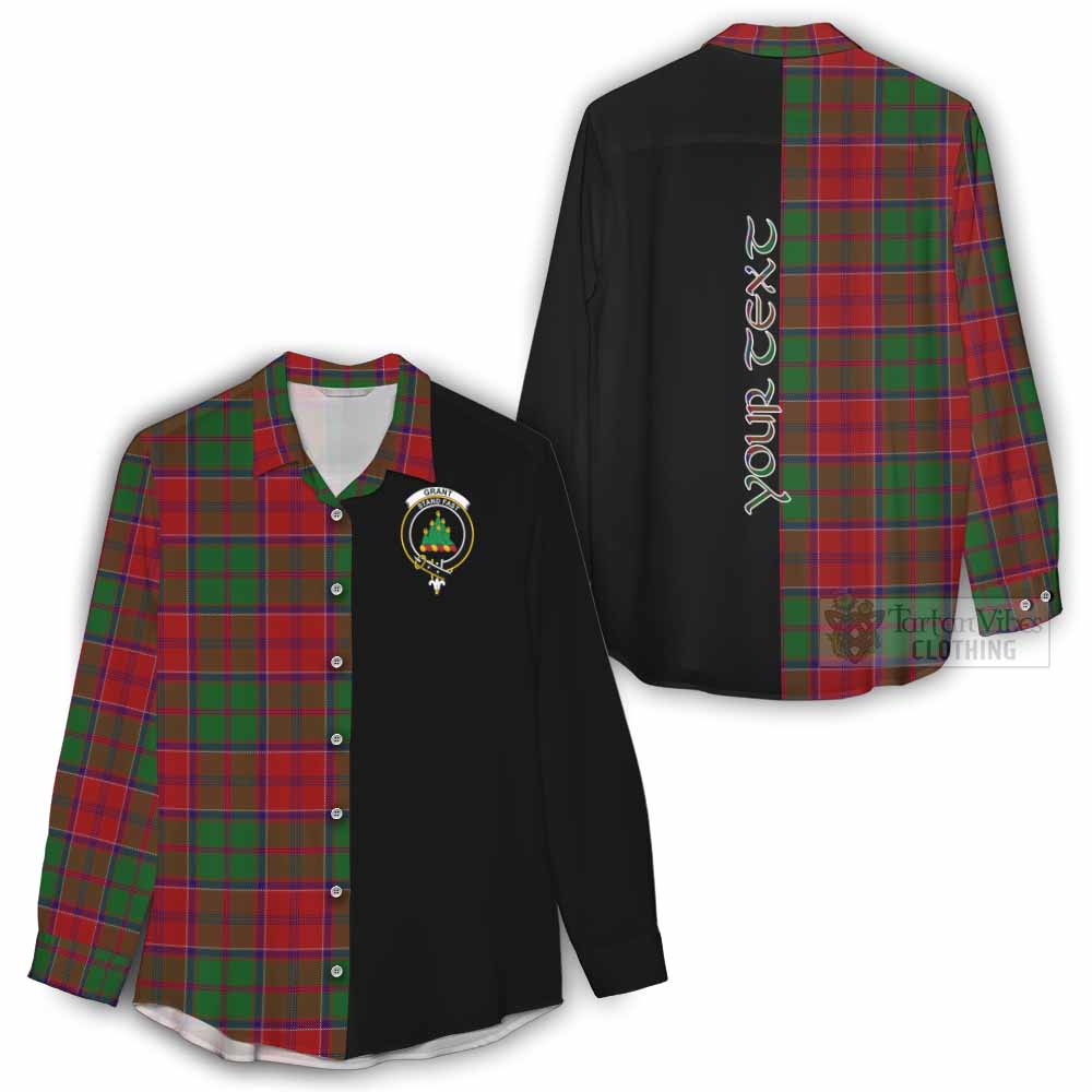 Tartan Vibes Clothing Grant Tartan Women's Casual Shirt with Family Crest and Half Of Me Style