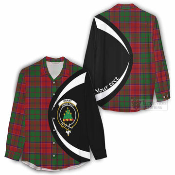 Grant Tartan Women's Casual Shirt with Family Crest Circle Style