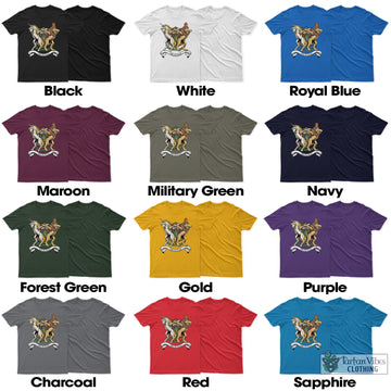 Grant Family Crest Cotton Men's T-Shirt with Scotland Royal Coat Of Arm Funny Style