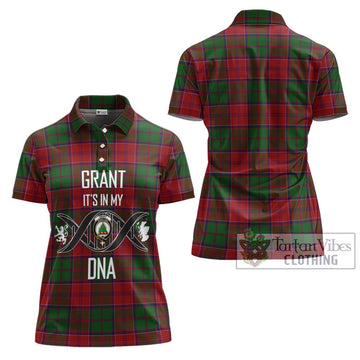 Grant Tartan Women's Polo Shirt with Family Crest DNA In Me Style