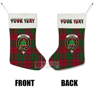 Grant Tartan Family Crest Christmas Stocking with Personalized Text