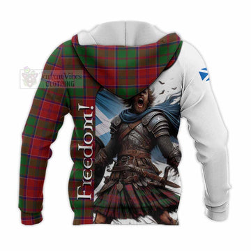 Grant Crest Tartan Knitted Hoodie Inspired by the Freedom of Scottish Warrior