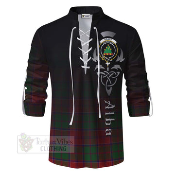 Grant Tartan Ghillie Kilt Shirt Featuring Alba Gu Brath Family Crest Celtic Inspired