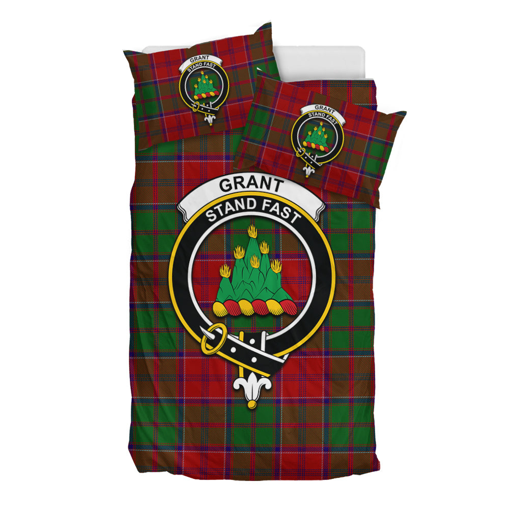 Grant Tartan Bedding Set with Family Crest - Tartan Vibes Clothing