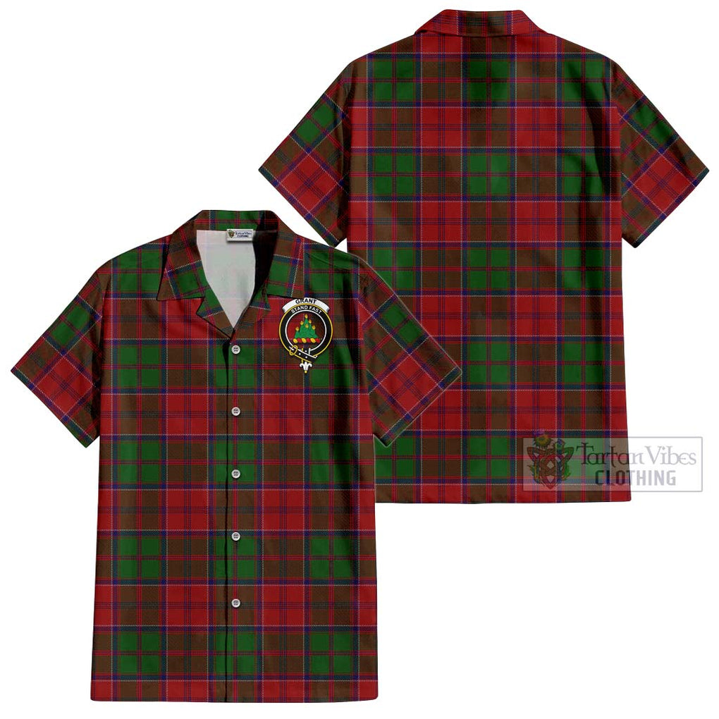 Grant Tartan Cotton Hawaiian Shirt with Family Crest Kid - Tartan Vibes Clothing