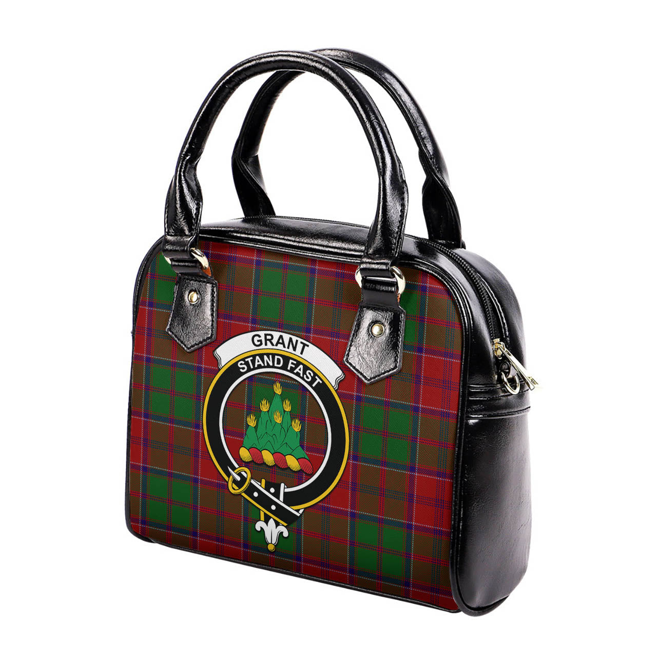 Grant Tartan Shoulder Handbags with Family Crest - Tartanvibesclothing