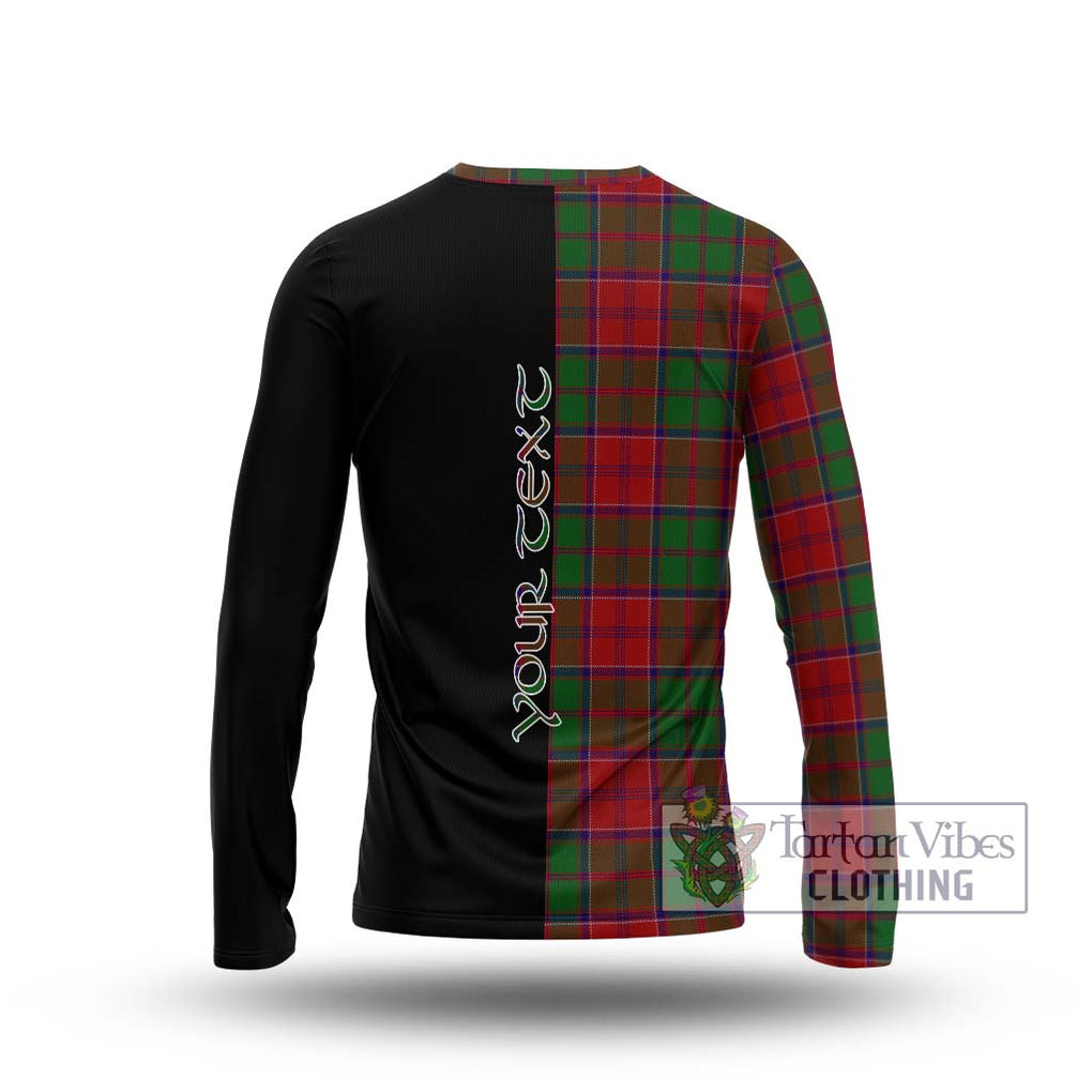 Grant Tartan Long Sleeve T-Shirt with Family Crest and Half Of Me Style - Tartanvibesclothing Shop