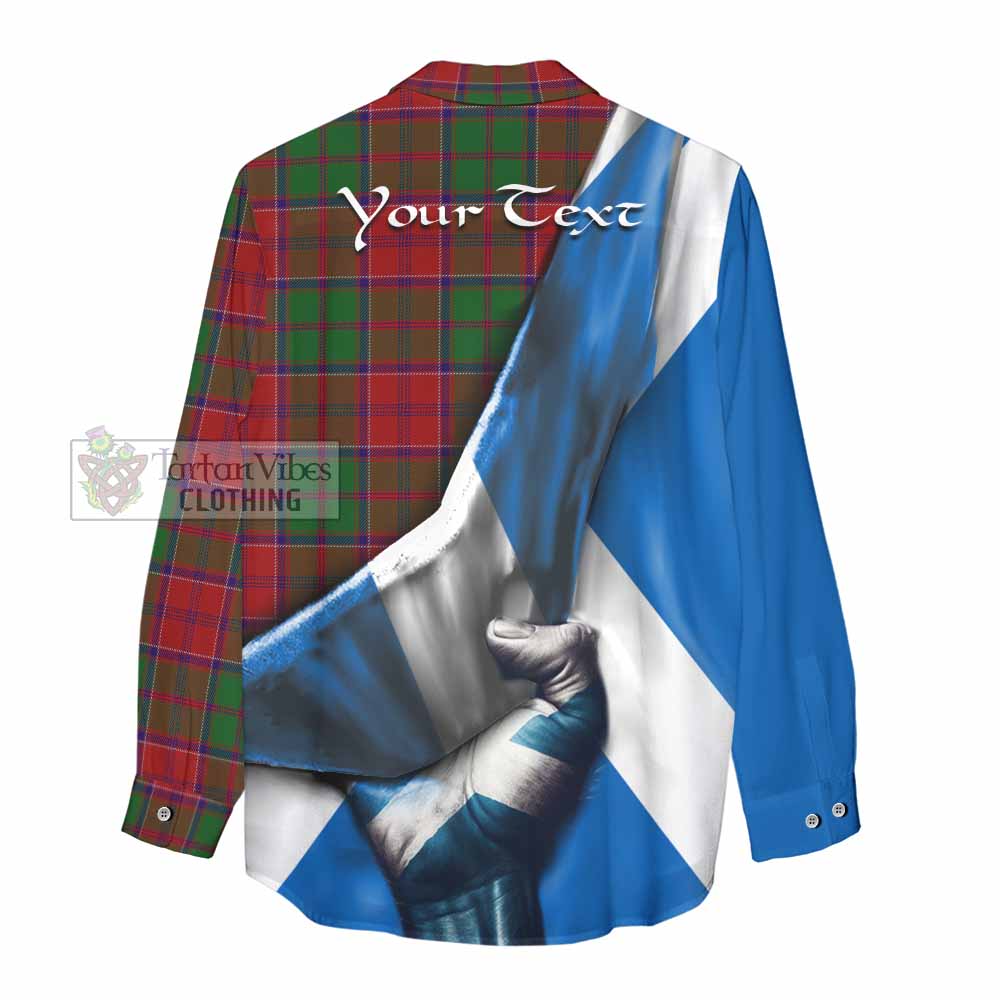 Tartan Vibes Clothing Grant Tartan Women's Casual Shirt with Family Crest Scotland Patriotic Style