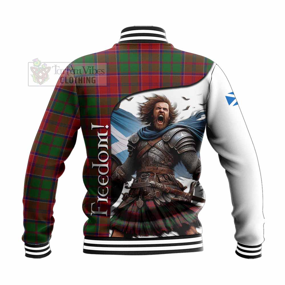 Tartan Vibes Clothing Grant Crest Tartan Baseball Jacket Inspired by the Freedom of Scottish Warrior