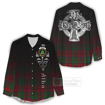 Grant Tartan Women's Casual Shirt Featuring Alba Gu Brath Family Crest Celtic Inspired