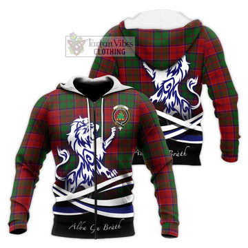 Grant Tartan Knitted Hoodie with Alba Gu Brath Regal Lion Emblem