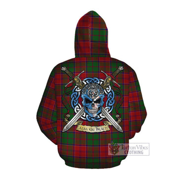 Grant Tartan Cotton Hoodie with Family Crest Celtic Skull Style