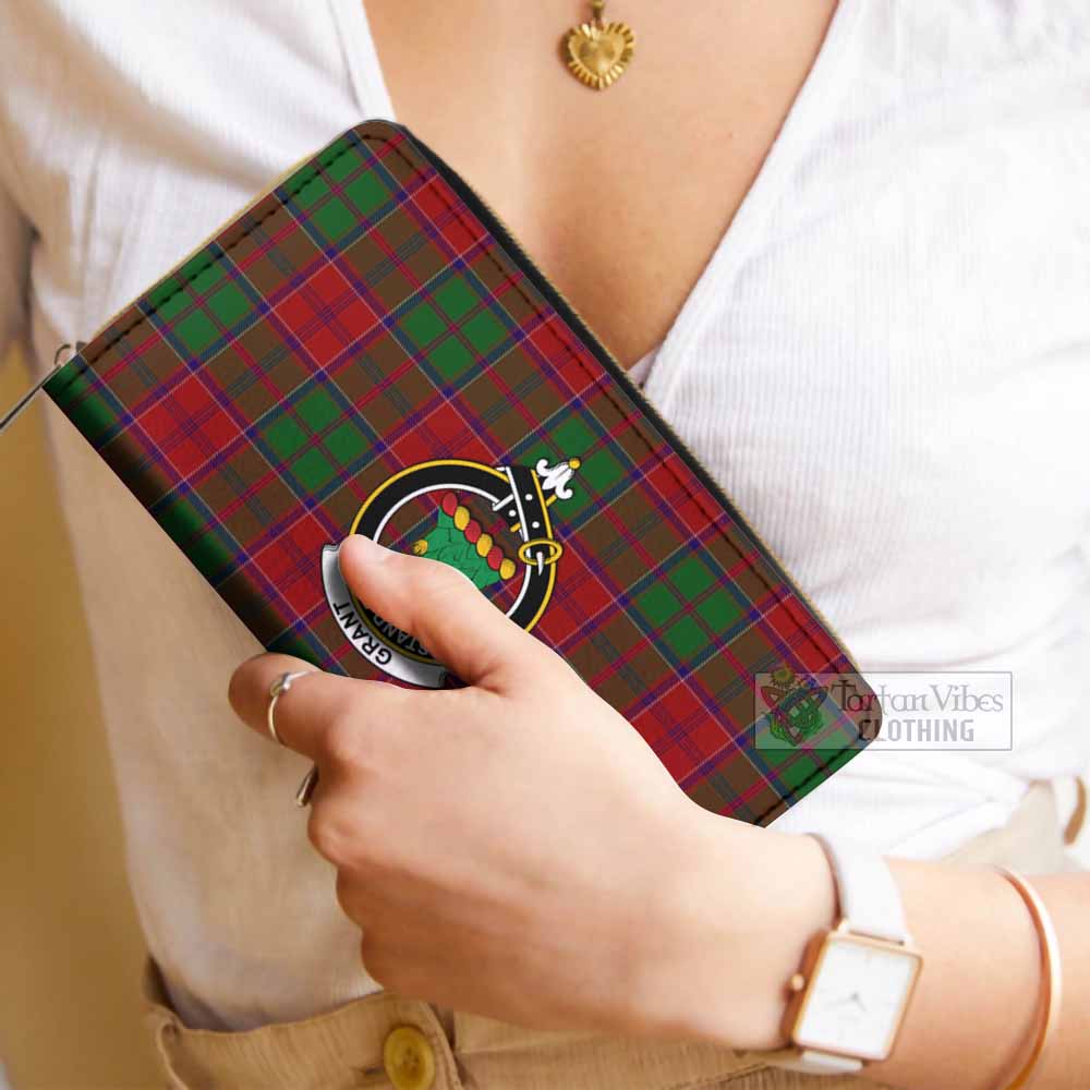 Grant Tartan Women's Leather Wallet with Family Crest - Tartan Vibes Clothing