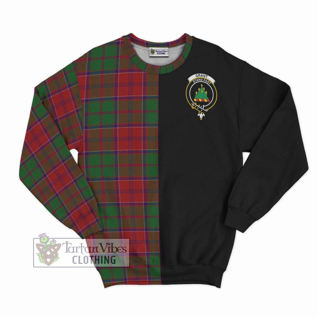 Grant Tartan Sweatshirt with Family Crest and Half Of Me Style - Tartanvibesclothing Shop