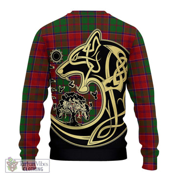 Grant Tartan Ugly Sweater with Family Crest Celtic Wolf Style