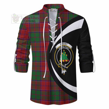 Grant Tartan Ghillie Kilt Shirt with Family Crest Circle Style