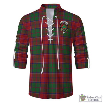 Grant Tartan Men's Scottish Traditional Jacobite Ghillie Kilt Shirt with Family Crest