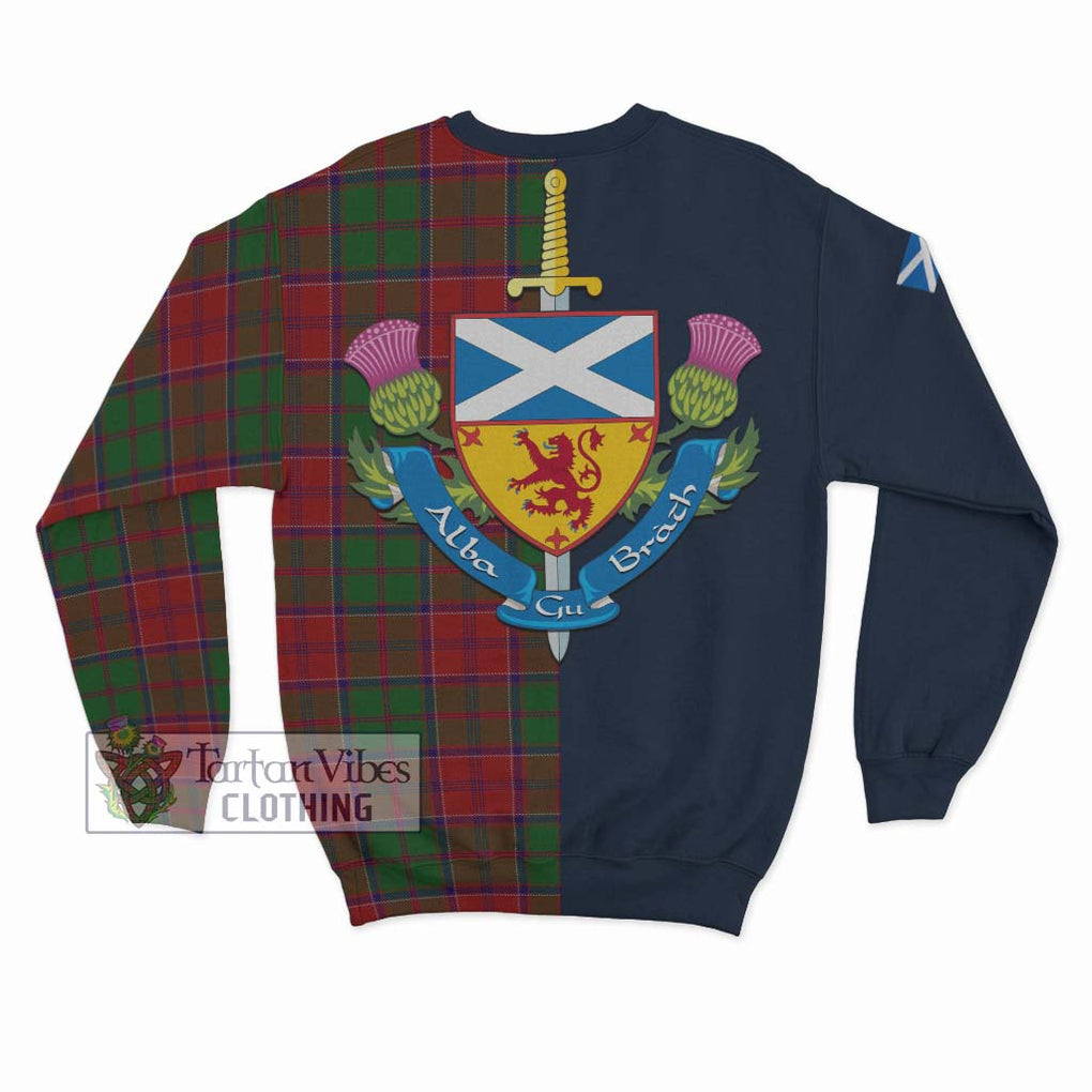 Tartan Vibes Clothing Grant Tartan Sweatshirt with Scottish Lion Royal Arm Half Style