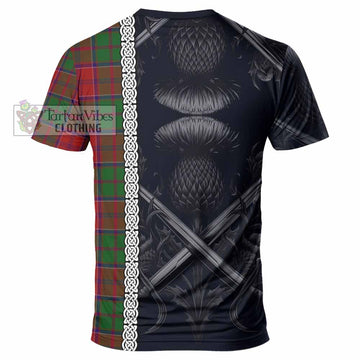 Grant Tartan T-Shirt with Family Crest Cross Sword Thistle Celtic Vibes