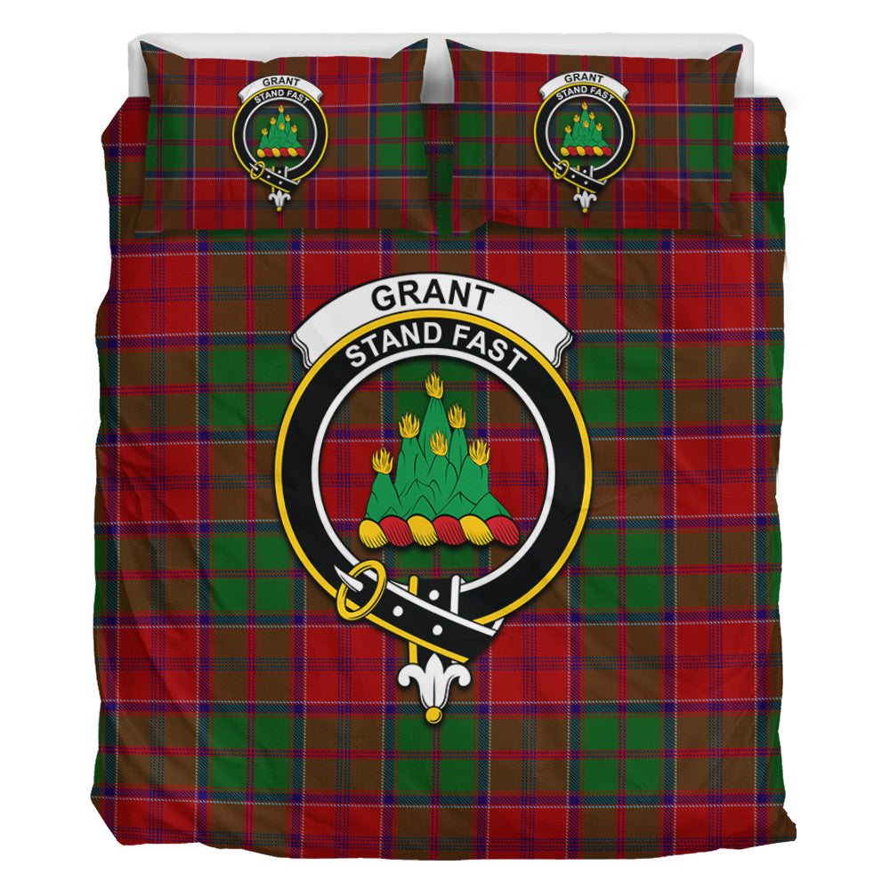 Grant Tartan Bedding Set with Family Crest - Tartan Vibes Clothing